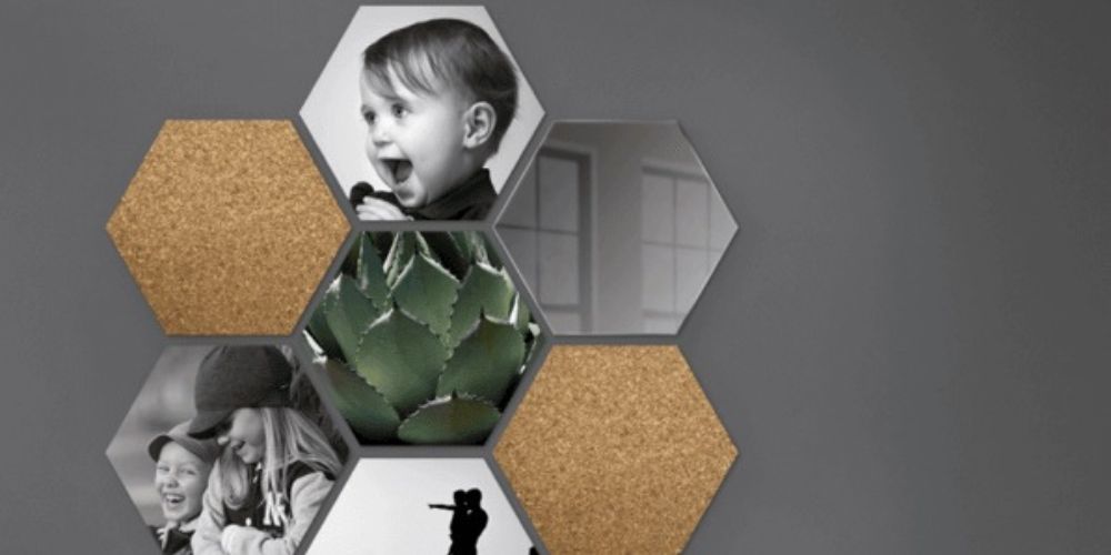 Hexagon Fotocollage Muurdecoratie
