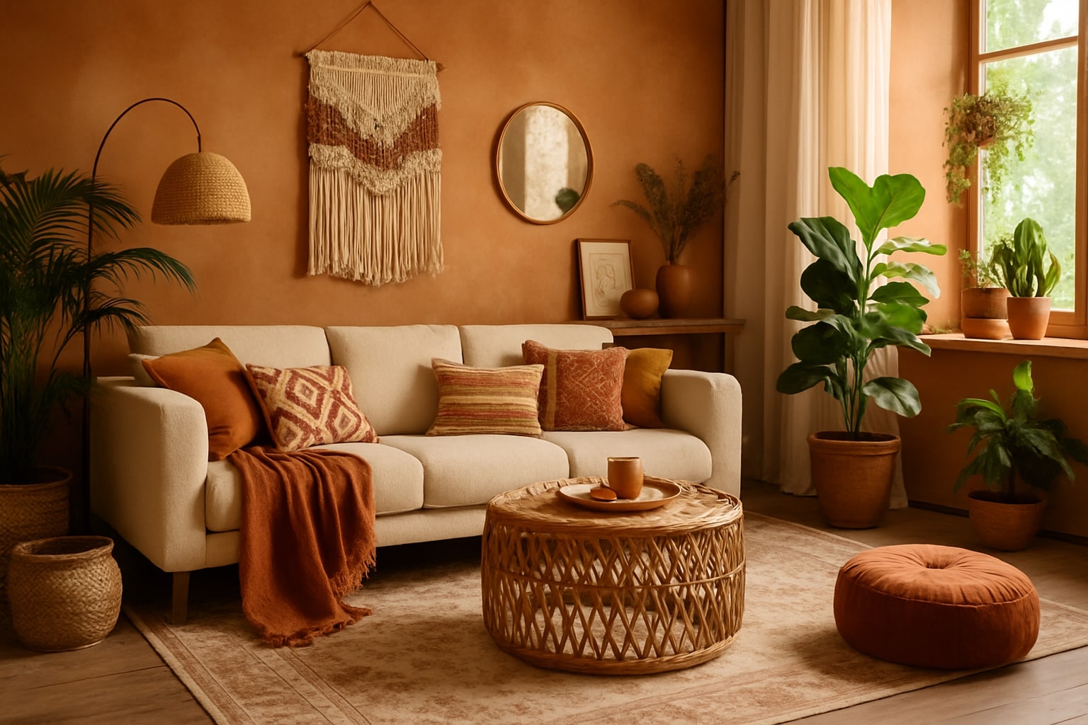 bohemian inrichting woonkamer