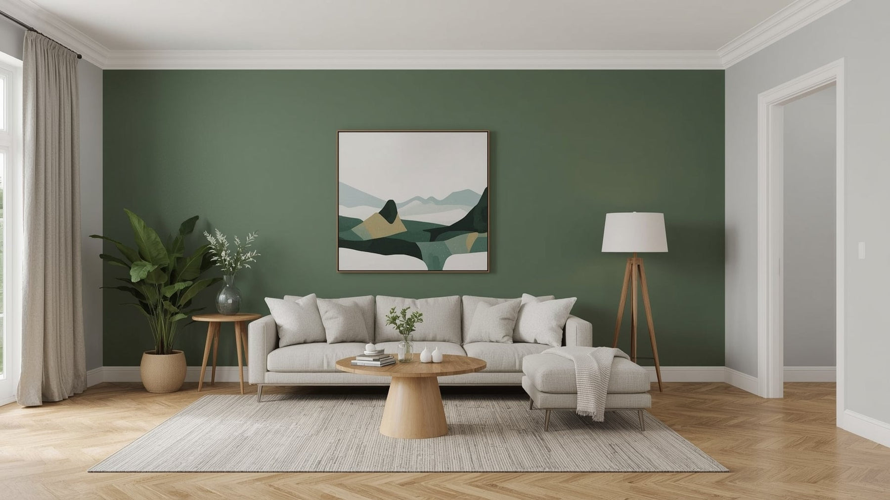 groene muur woonkamer