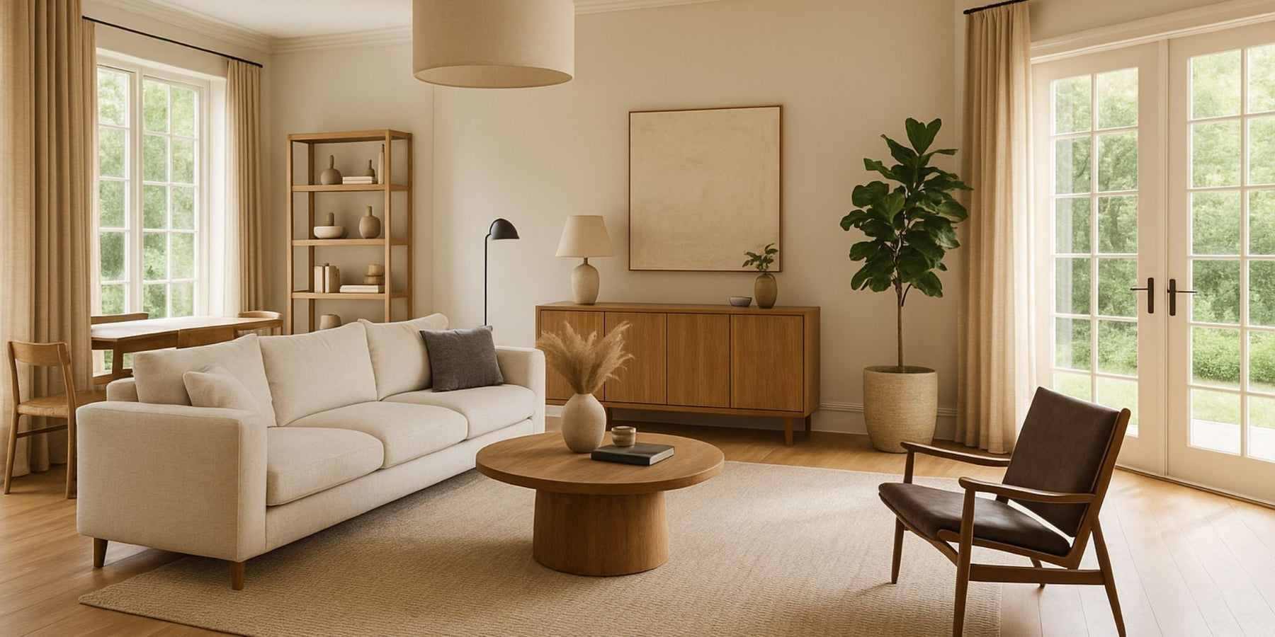 grote woonkamer inrichten