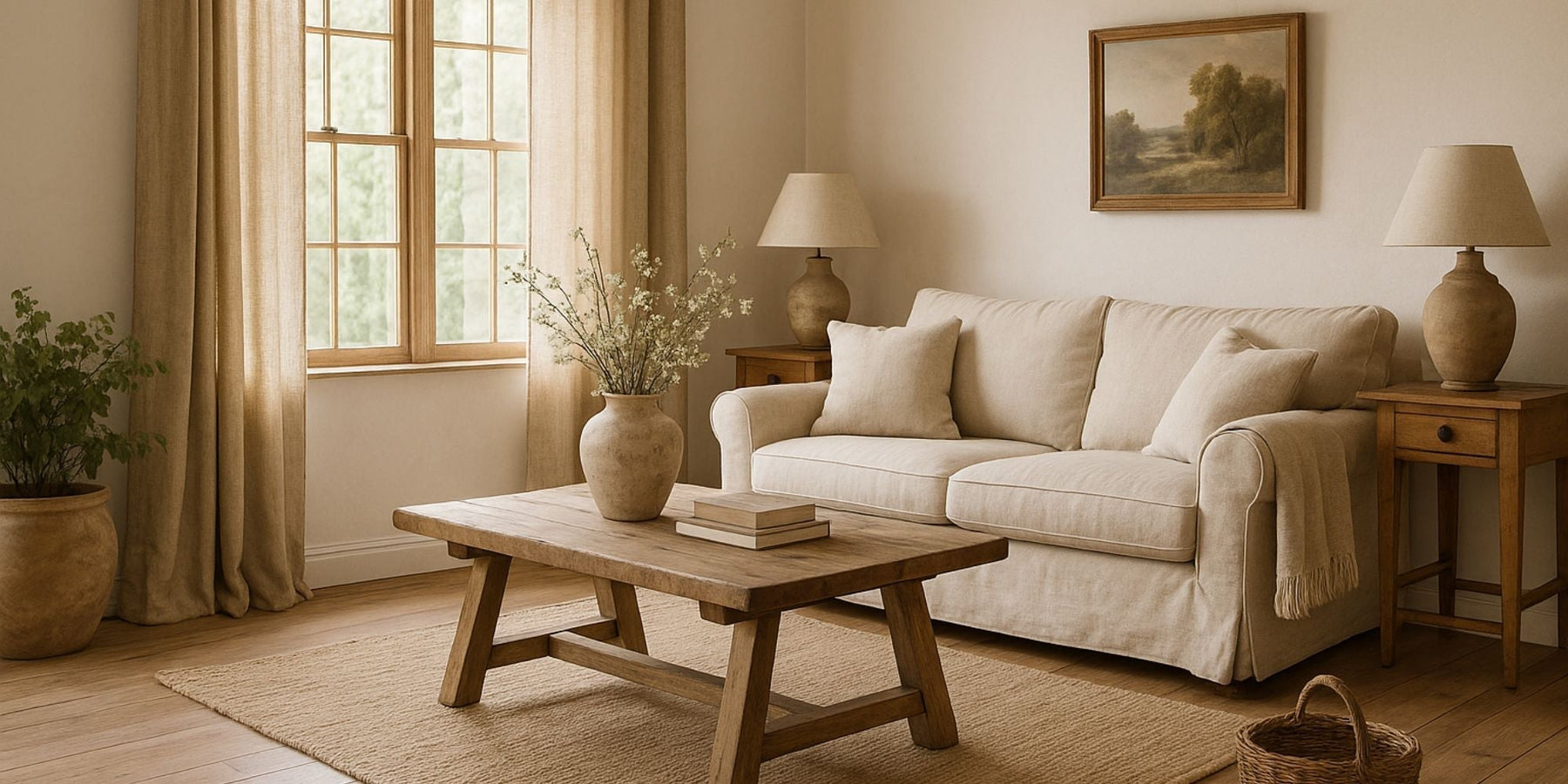 inrichting landelijke woonkamer