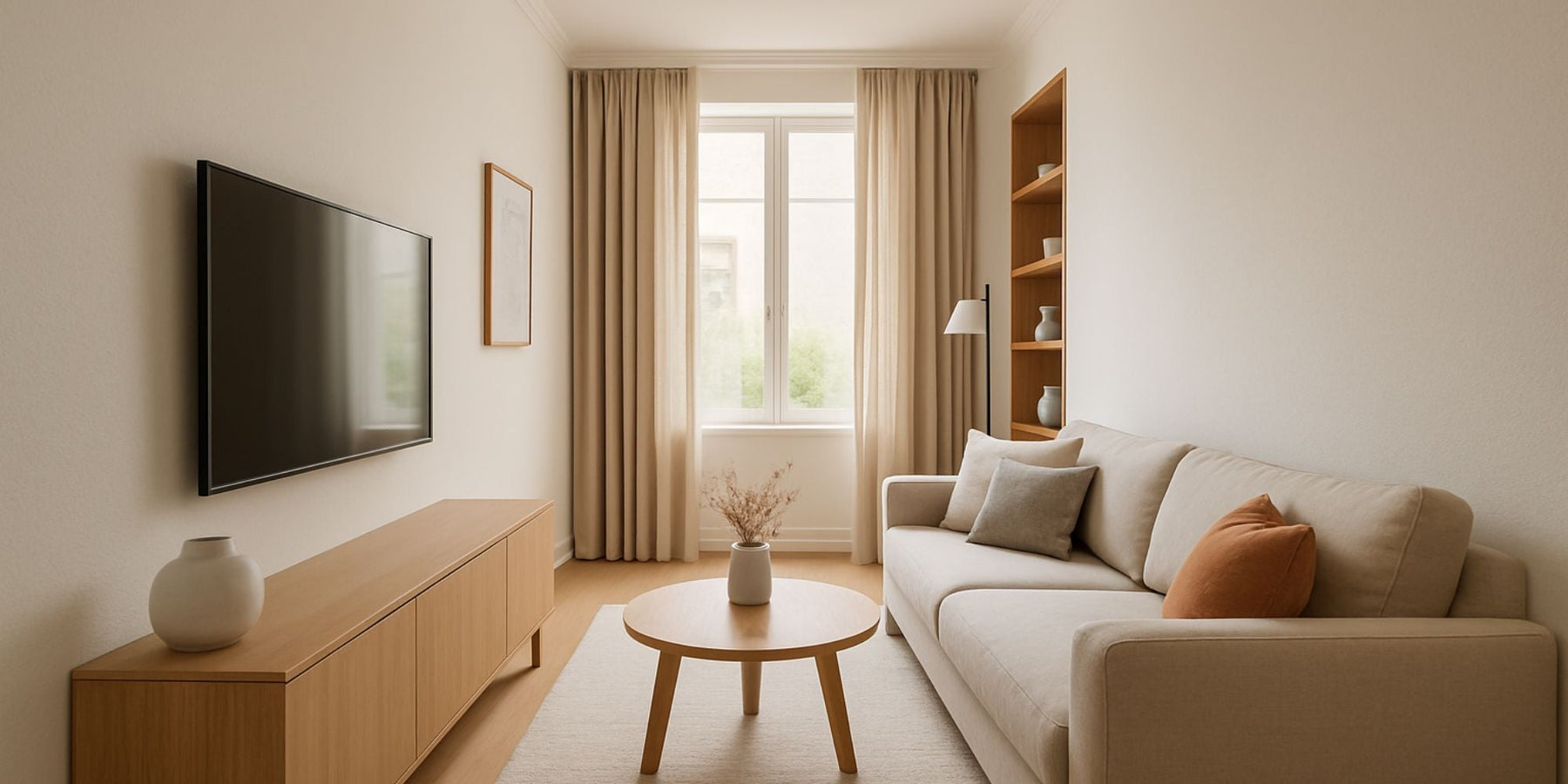 inrichting smalle woonkamer