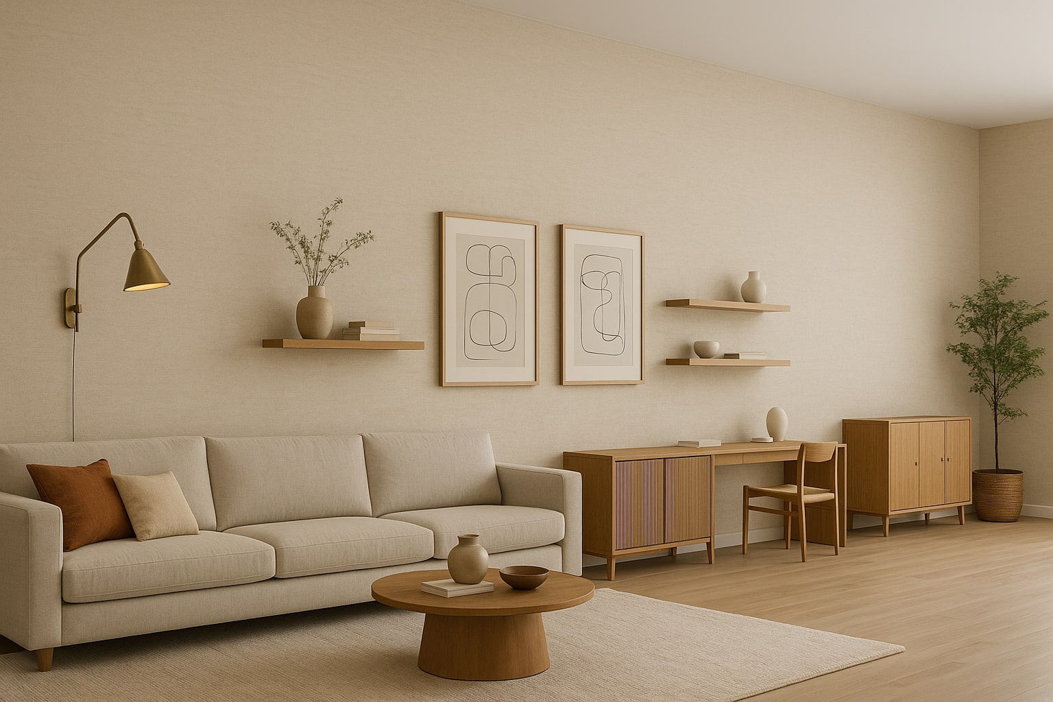 inrichting woonkamer lange muur