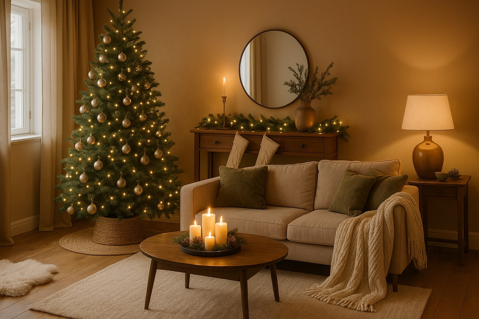 kerst inrichting woonkamer
