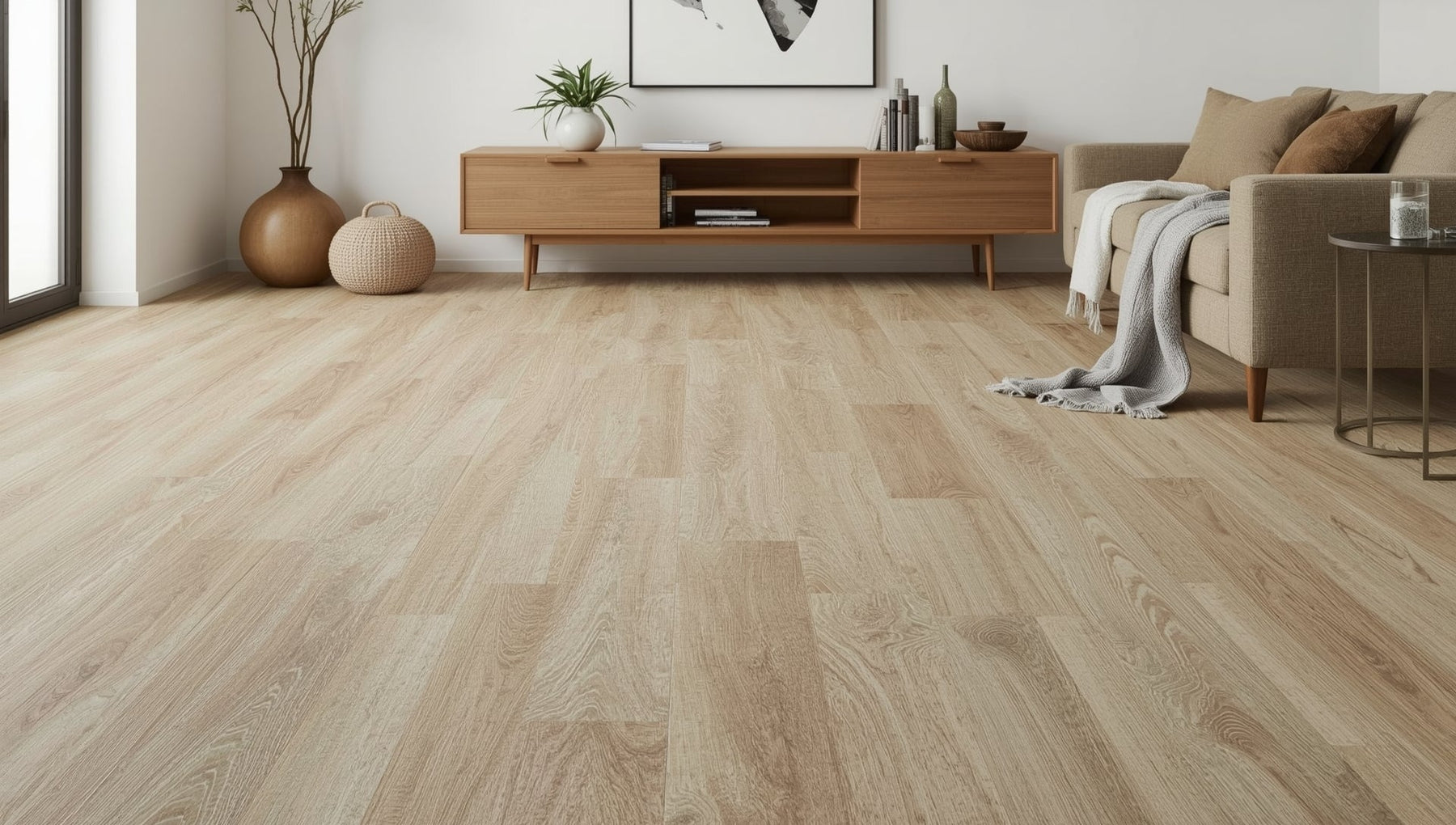 lichte pvc vloer in de woonkamer