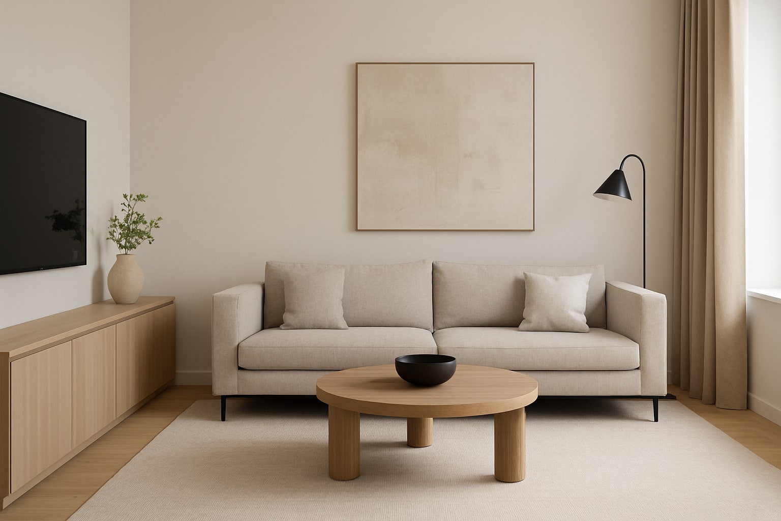 strakke inrichting woonkamer