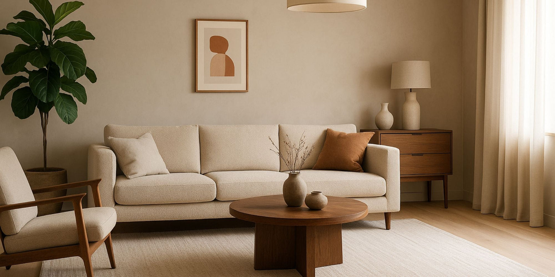 woonkamer inrichten warm modern