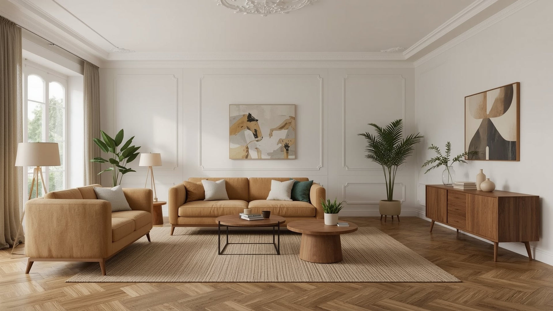 woonkamer inspiratie cognac bank