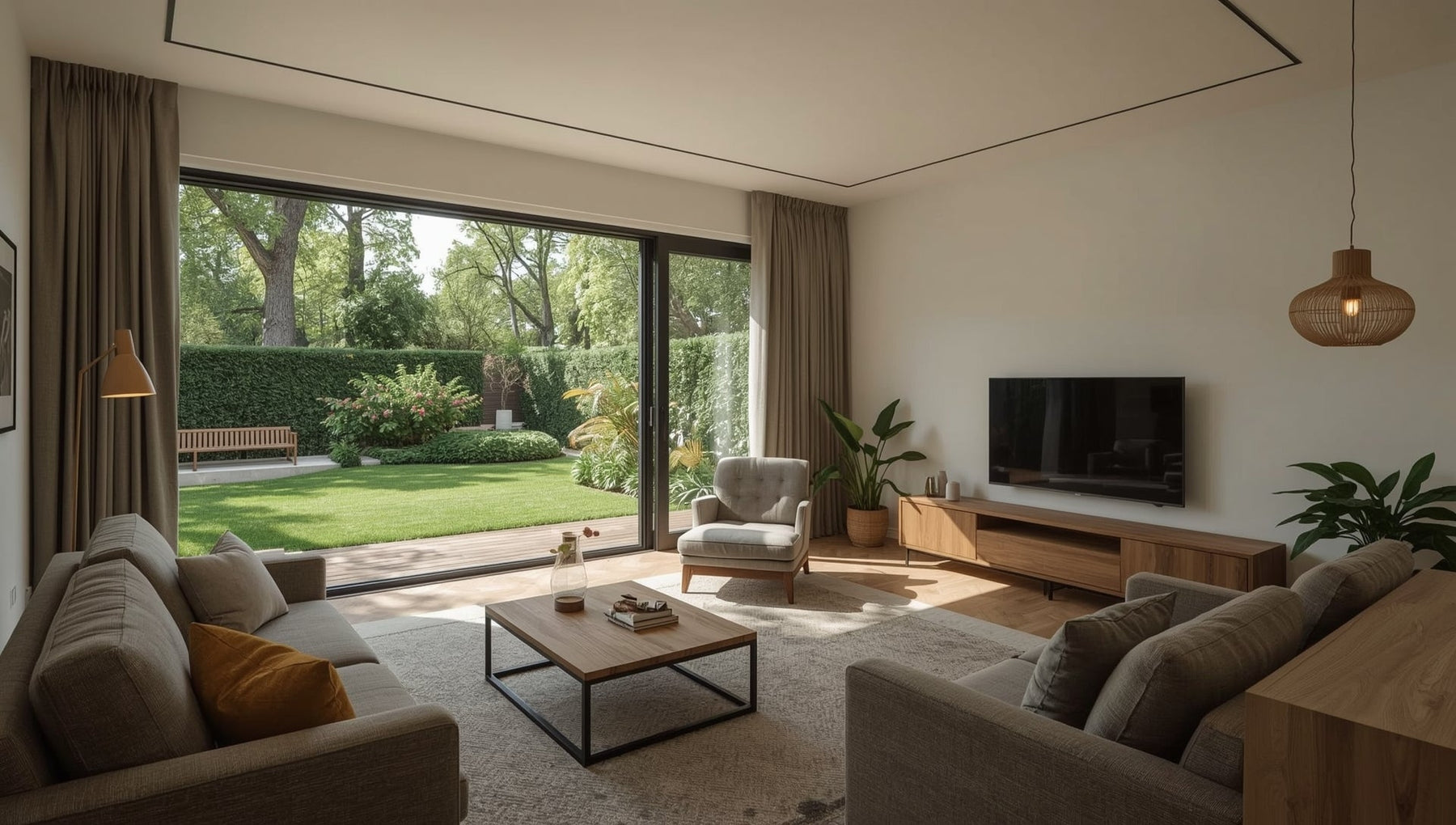 woonkamer met schuifpui