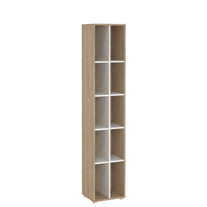 Boekenkast Bram Eiken / Wit - 41x205x35 cm - ThatLyfeStyle