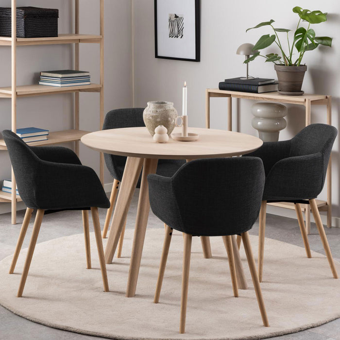 Bendt Ronde Eettafel Kimya Eiken, 100cm - Wit