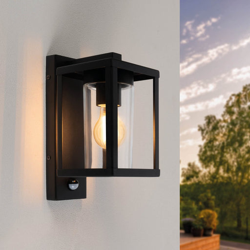 Ledvion - LED Wandlamp Incl. Sensor - E27 - IP44 - Zwart - ThatLyfeStyle