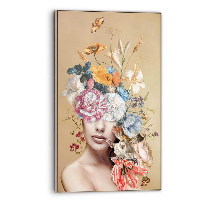 Reinders - Vibrant Floral Lady - Baklijst Schilderij 118x70cm - ThatLyfeStyle