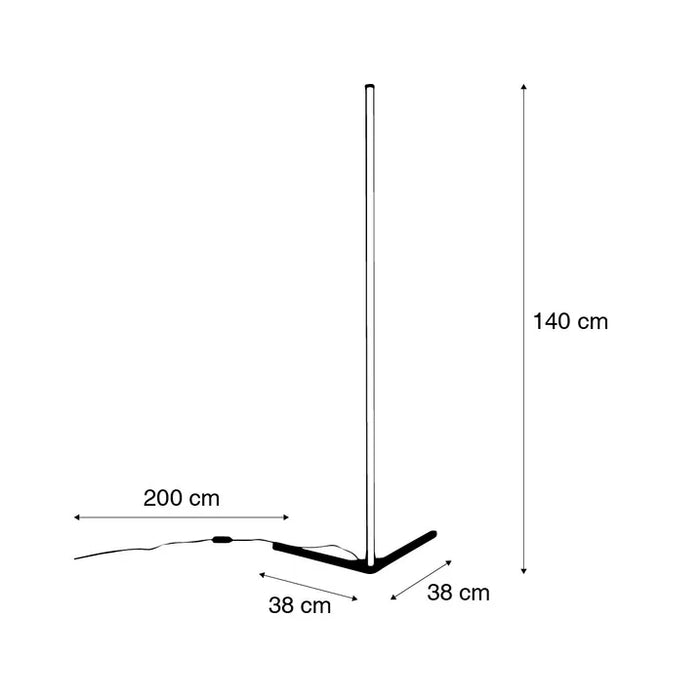 Smart vloerlamp incl. LED RGB en dimbaar in kelvin - Saar - ThatLyfeStyle