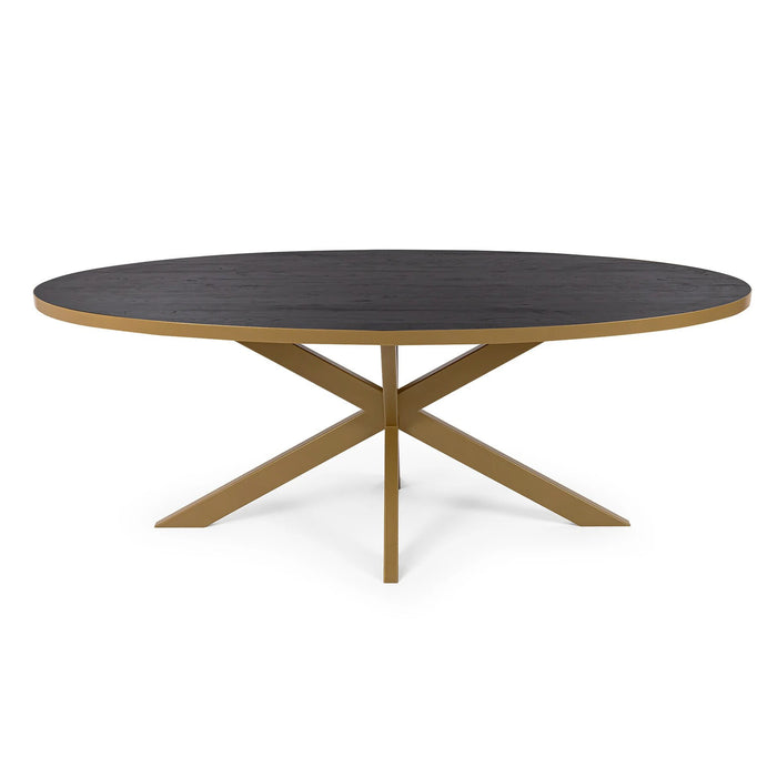Stalux Ovale eettafel Mees - goud / zwart eiken - Ovaal