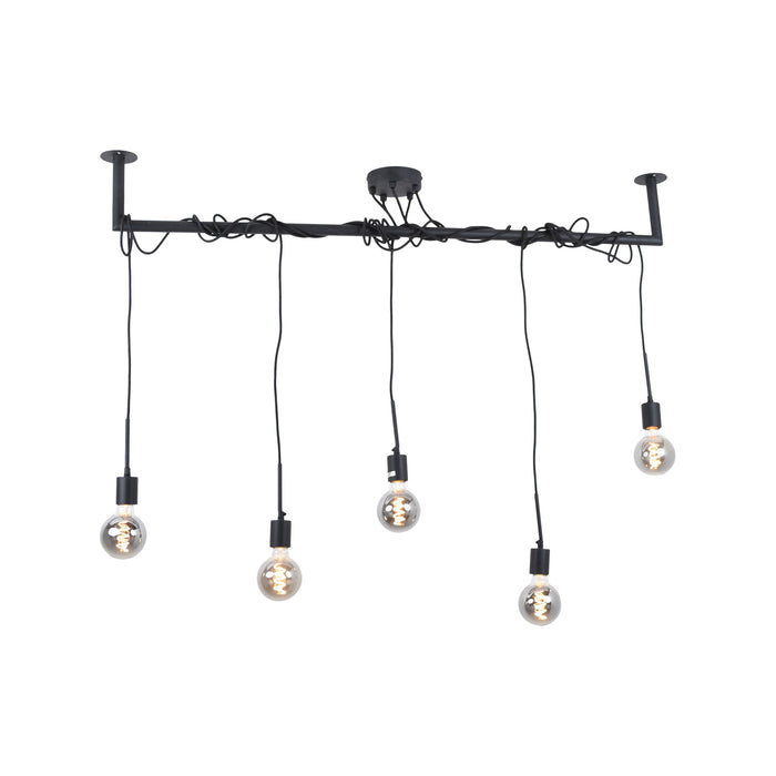 Urban Interiors Hanglamp Bar 5-lamps - Zwart
