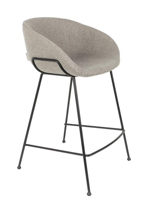 Zuiver Barstoel Feston Stof - Grijs (zithoogte 65cm)