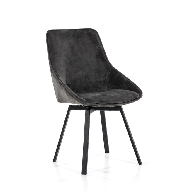 By-Boo Eetkamerstoel 'Beau' Velvet, draaibaar - ThatLyfeStyle