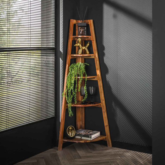 LifestyleFurn Hoek Wandrek Stevyn Mangohout, 148 x 64cm - Massief acacia zandkleur