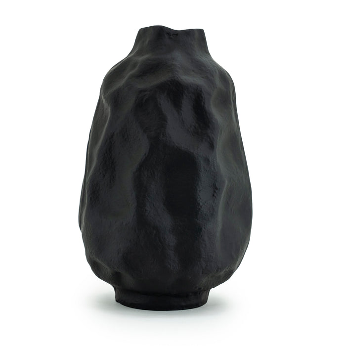 By-Boo Vaas Dent 37cm hoog - Zwart