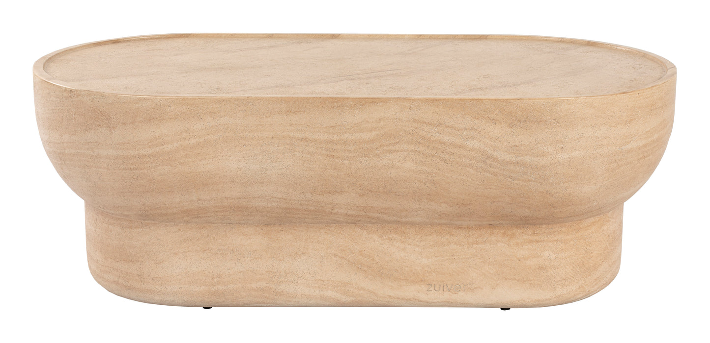 Zuiver Ovale Salontafel Noble Travertinlook, 100 x 50cm - Beige