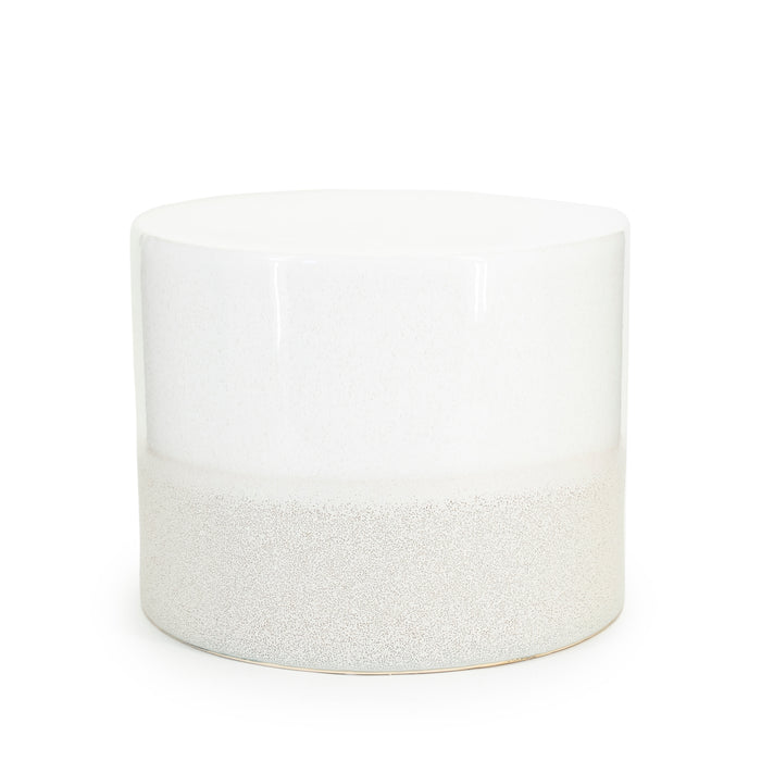 By-Boo Bijzettafel Tone Keramiek, 42cm - Wit - Rond