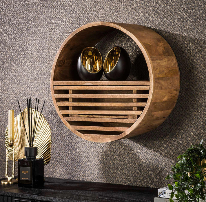 LifestyleFurn Emilee Mangohout, Ø50cm - Massief mango zandkleur