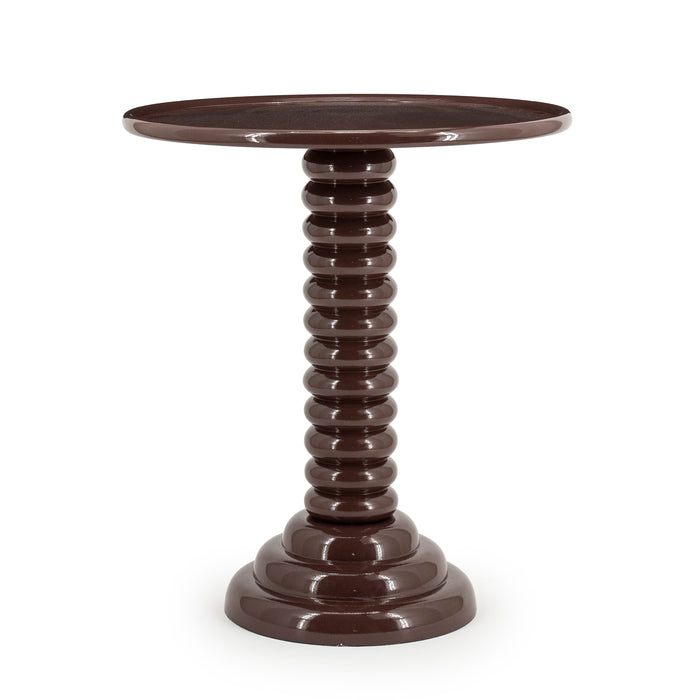 By-Boo Bijzettafel Basco 47cm - Bruin - Rond