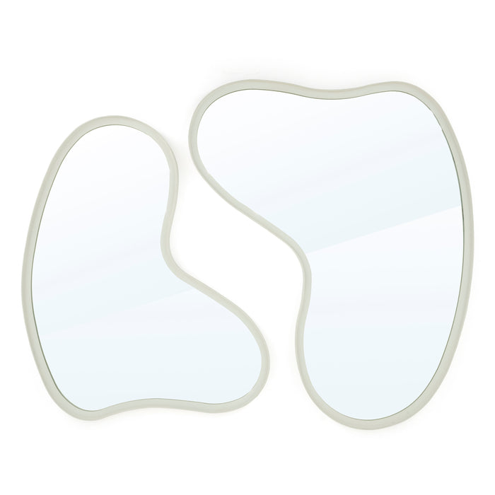 By-Boo Spiegel Pejo Set van 2 stuks - Wit - Organisch