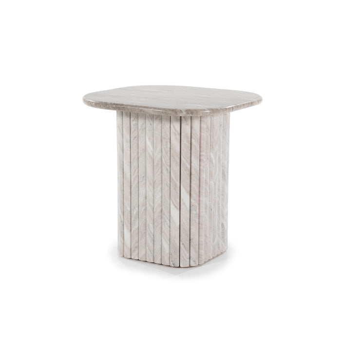 By-Boo Bijzettafel Dorique Marmer, 45 x 45cm - Bruin - Vierkant