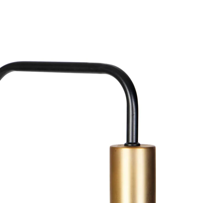 Design vloerlamp zwart met goud en smoke glas - Zuzanna - ThatLyfeStyle