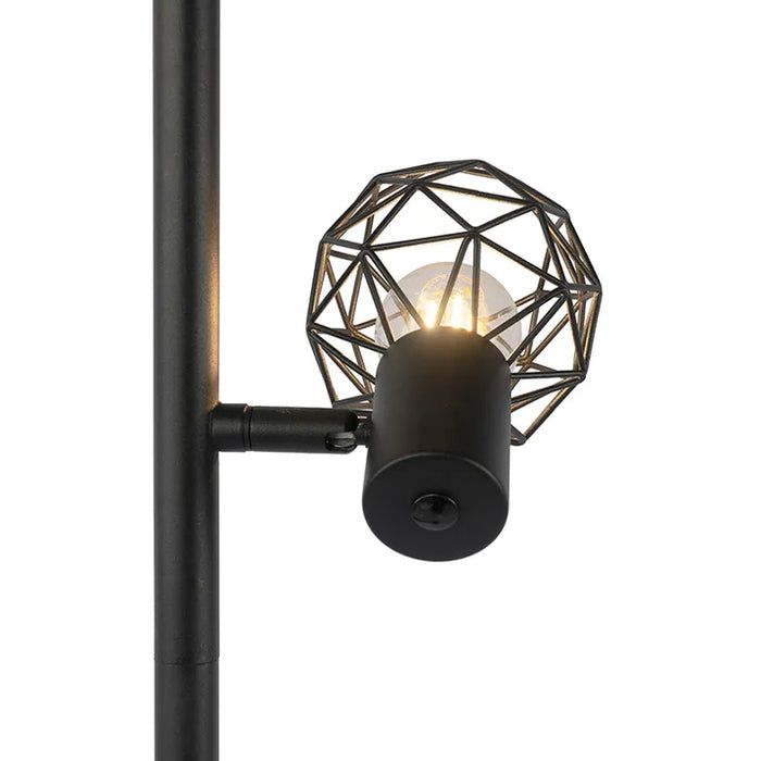Design vloerlamp zwart 3-lichts verstelbaar - Mesh - ThatLyfeStyle