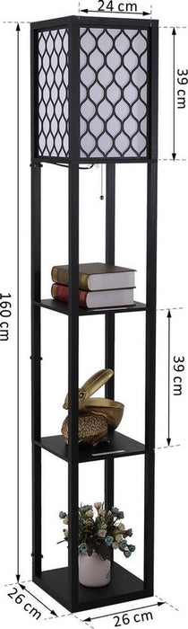 Vloerlamp met opbergruimte industrieel zwart - ThatLyfeStyle