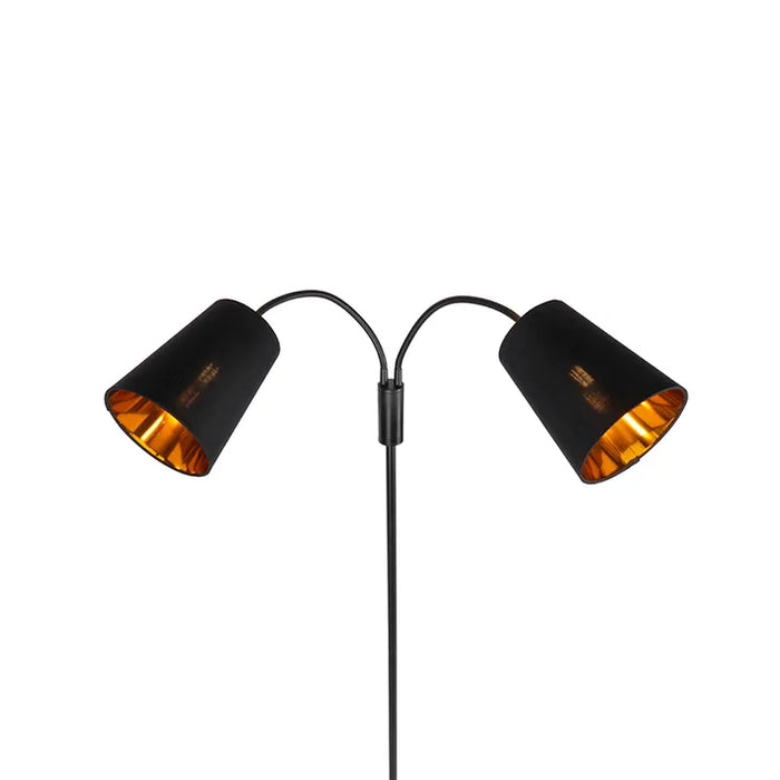Moderne vloerlamp zwart 2-lichts - Carmen - ThatLyfeStyle