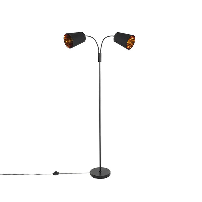 Moderne vloerlamp zwart 2-lichts - Carmen - ThatLyfeStyle