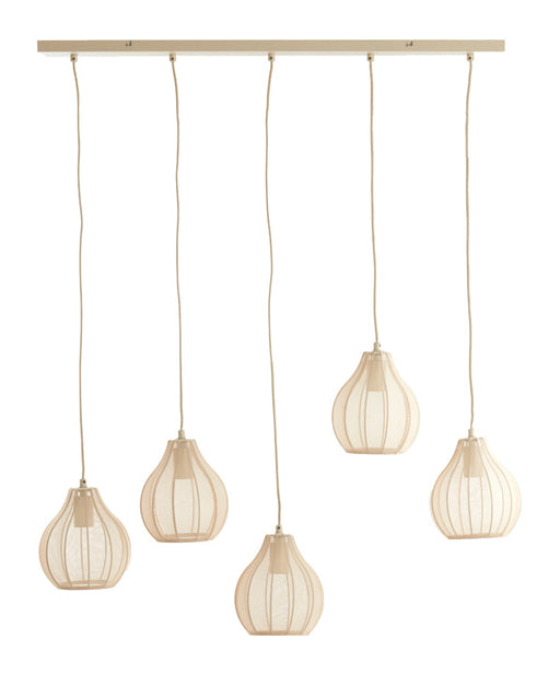 Light & Living Hanglamp Elati 5-lamps - Zand - Japandi