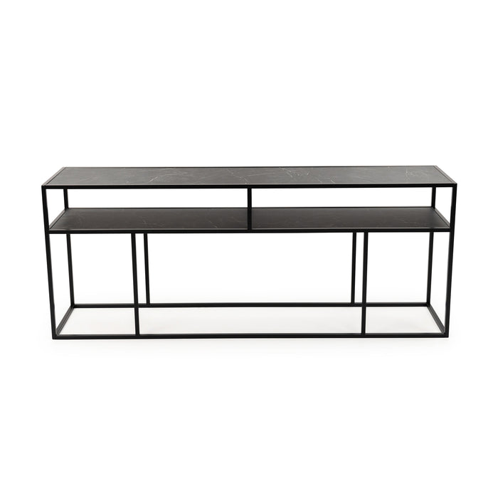 Stalux Side-table Teun - zwart / zwart marmer