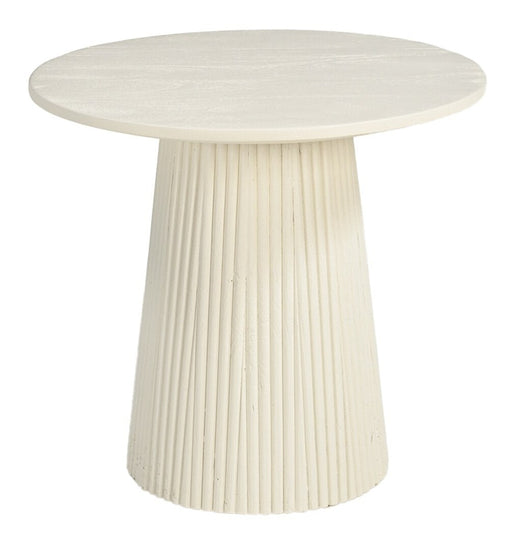 Livingfurn Ronde Bijzettafel Patrice Mangohout, 50cm - Ivoor