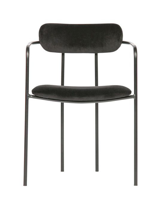 WOOOD Exclusive Eetkamerstoel Ivy Velvet - Zwart