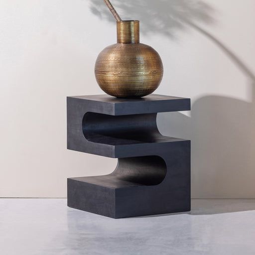 WOOOD Exclusive Bijzettafel Toma Mangohout, 40 x 40cm - Zwart - Vierkant - Japandi