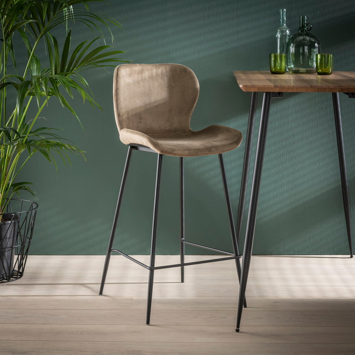 Barstoel Gael Velvet - Champagne (zithoogte 67cm)
