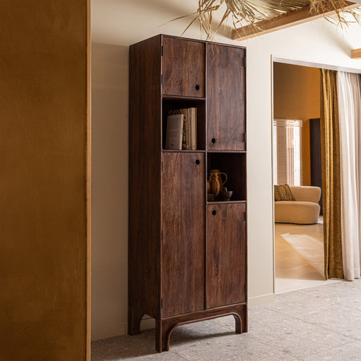 WOOOD Opbergkast Staes Mangohout, 210 x 75cm - Walnoot