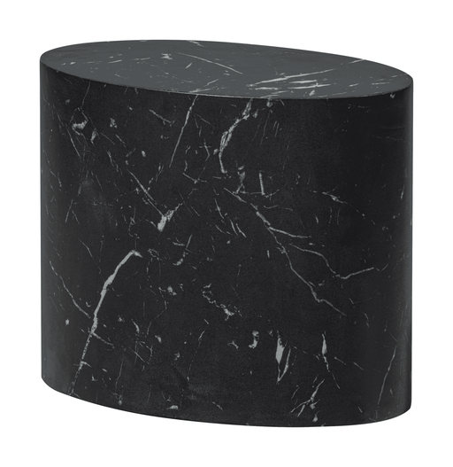 WOOOD Exclusive Bijzettafel Quint Marmerlook - Zwart - Ovaal