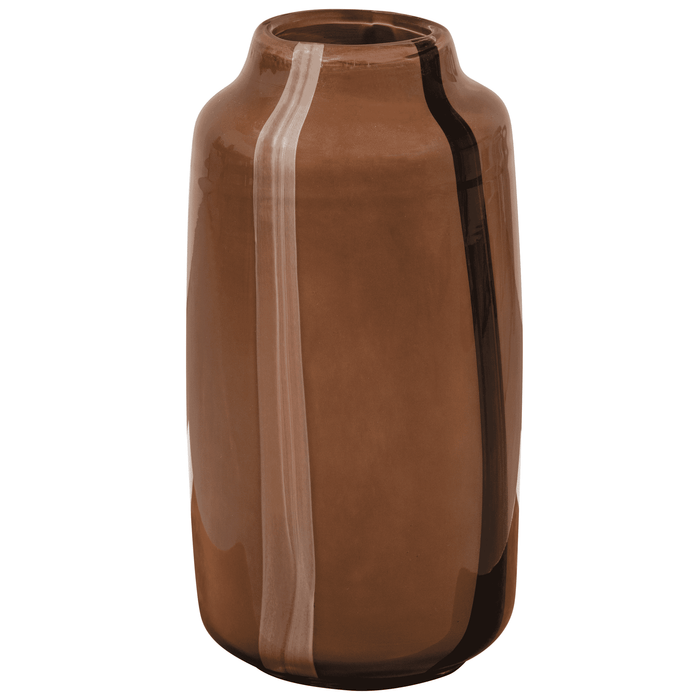 WOOOD Vaas Selena Glas, 35cm - Bruin