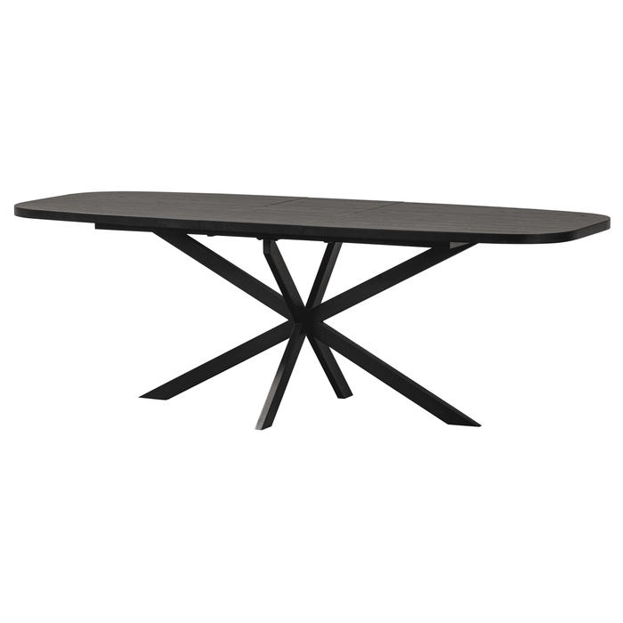WOOOD Uitschuifbare Eettafel Arros Deens Ovaal, 180-220 x 90cm - Zwart