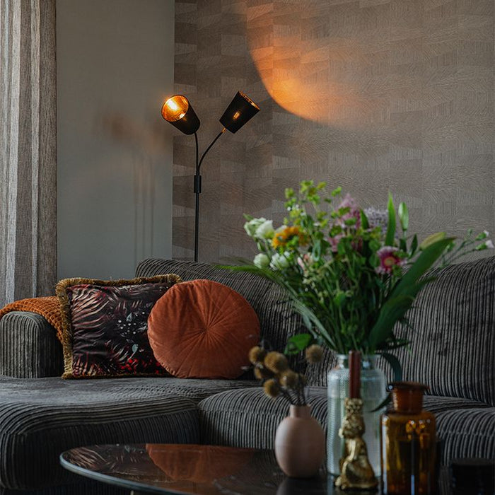 Moderne vloerlamp zwart 2-lichts - Carmen - ThatLyfeStyle