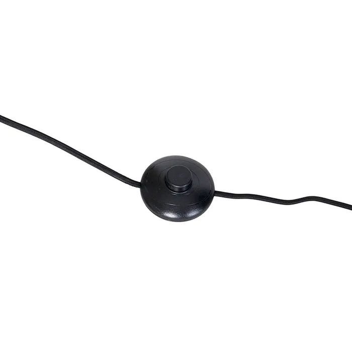 Design vloerlamp zwart met goud en smoke glas - Zuzanna - ThatLyfeStyle