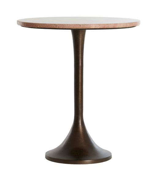 Light & Living Ronde Bijzettafel Dolin Travertin - Rood