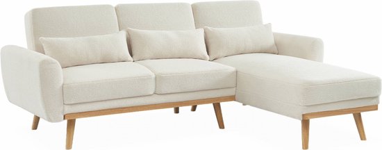 sweeek - 3-zits hoekbank, oskar, boucléstof wit - ThatLyfeStyle
