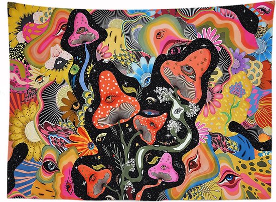 Ulticool - Paddestoel Psychedelisch - Wandkleed - 200x150 cm - ThatLyfeStyle